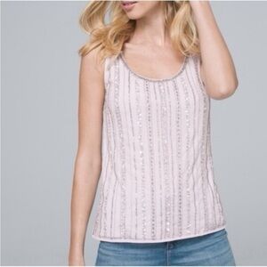 White House Black Market Lavender Sequin Tank Top